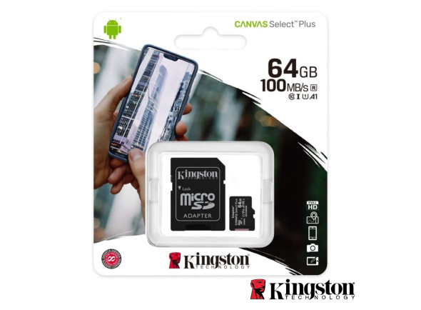 Kingston Cartão Memória Micro SDXC 64GB UHS-I Adaptador Kingston Cartão Memória Micro SDXC 64GB UHS-I Adaptador
